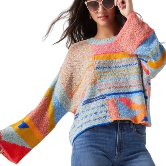 Sincerly Jules Sweaters - Sincerely Jules Mi Ami Multicolor Abstract Knit Sweater Size Small VGUC